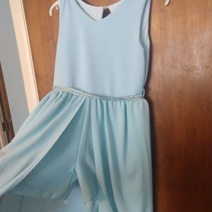 Light blue Girls Romper hidden shorts